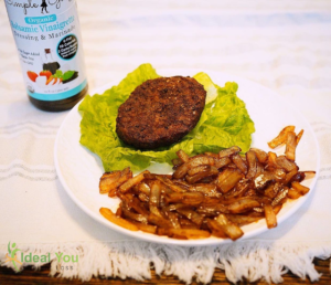Grilled Hamburger with Caramelized Balsamic Onions