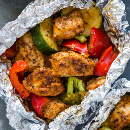 Cajun Chicken and Veggie Foil Packs