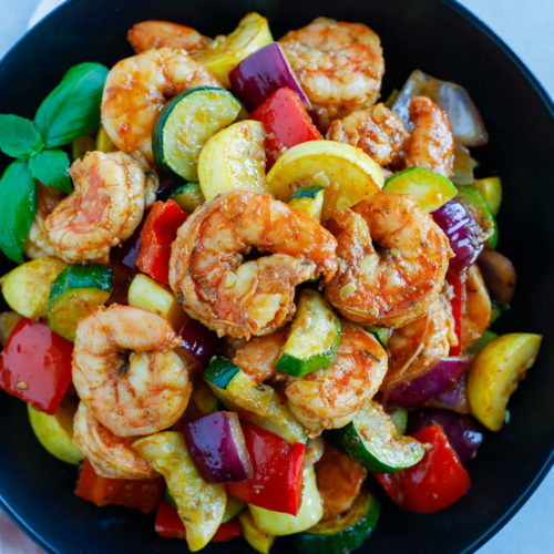 Shrimp and vegetable skillet