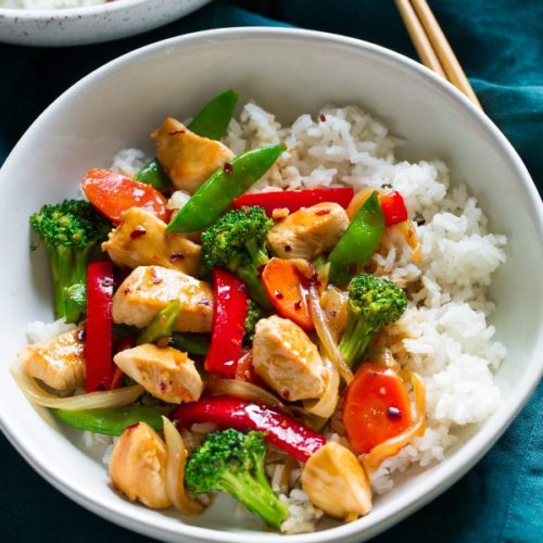 air fryer chicken grain bowl