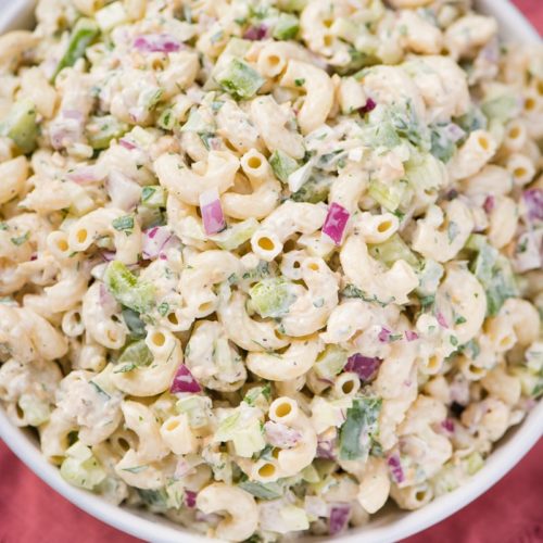 plant based tuna pasta salad