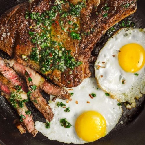 steak and eggs