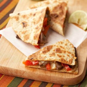 steak and pepper quesadilla